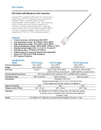 Thumbnail of document Data Sheet - PR-17E PT100 RTD Probe w/Quick Disconnect Miniature Connector